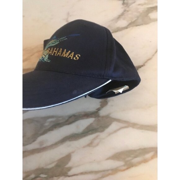 Blue Freeport Bahamas Blue Embroidered Marlin Adjustable Baseball Hat Cap - Picture 6 of 6